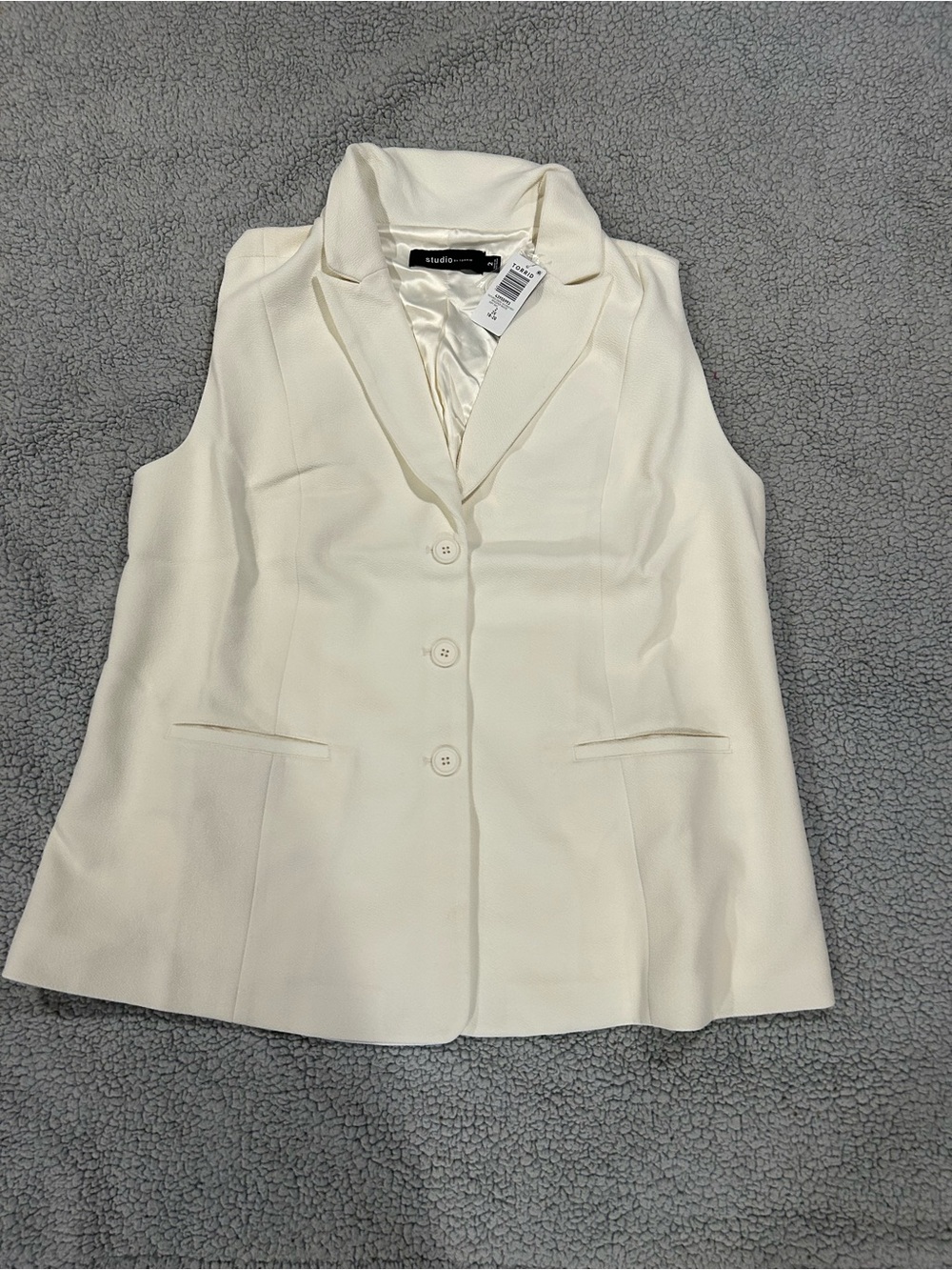 torrid Cream Sleeveless Blazer Vest